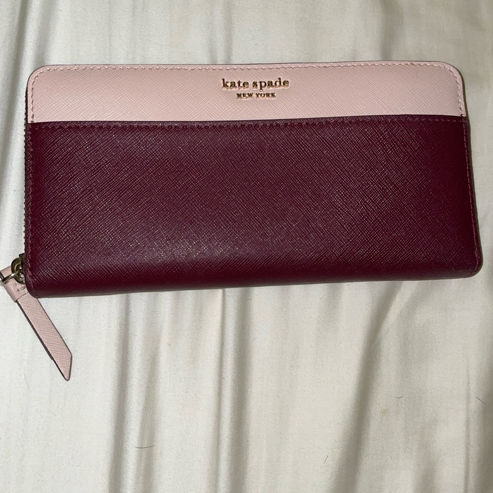 Maroon and Pink Kate Spade Wallet